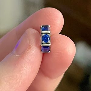 Authentic Pandora Eternity Sterling Silver Spacer Charm (Royal Blue Crystal)